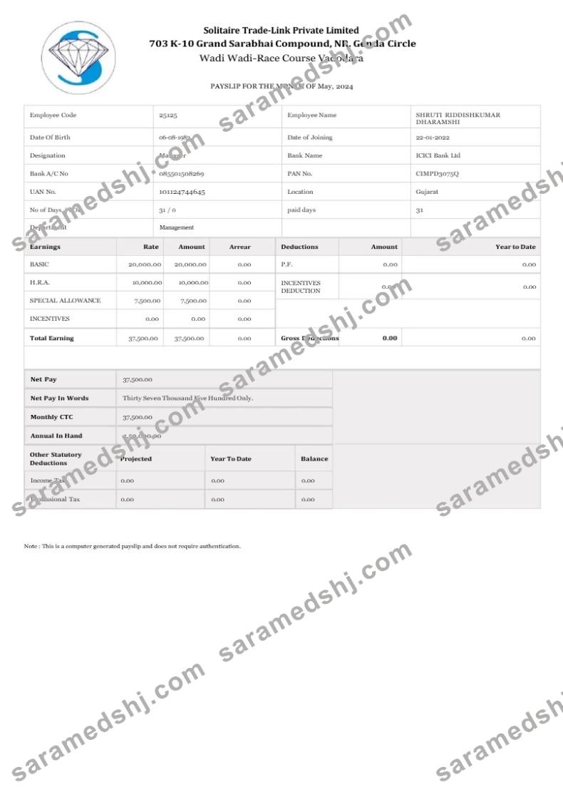 Solitaire Trade-Link payslip template in Word and PDF formats.pdf, 1